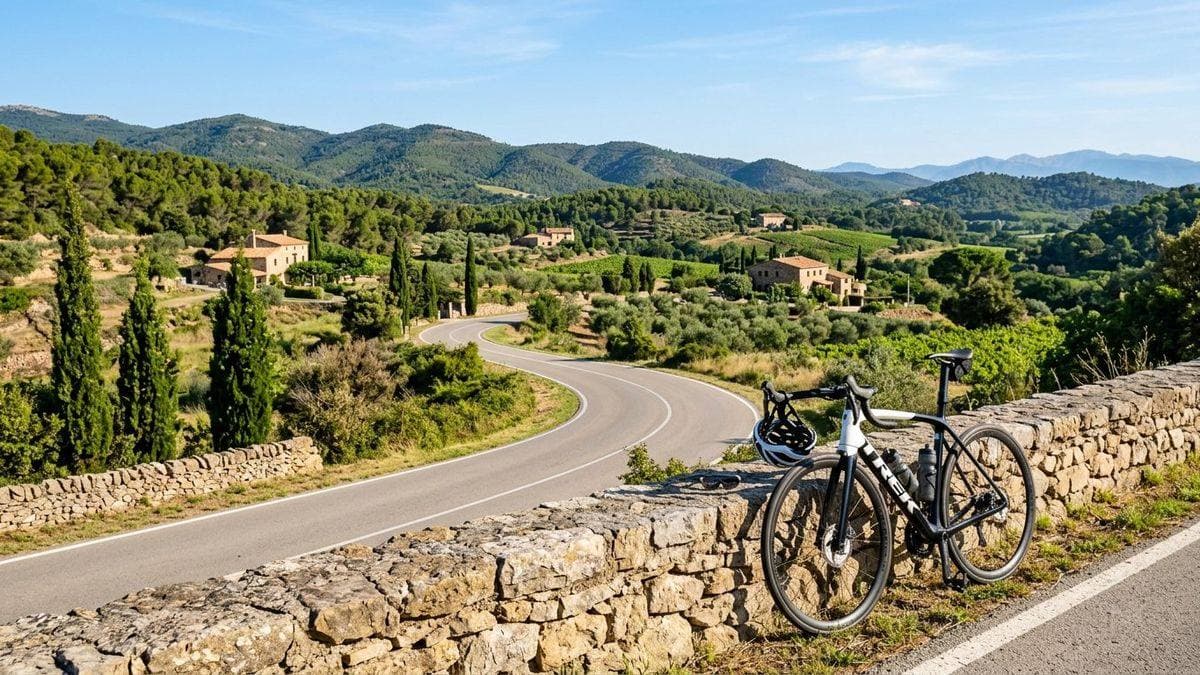 Carretera de ciclismo entre colas del Emporda